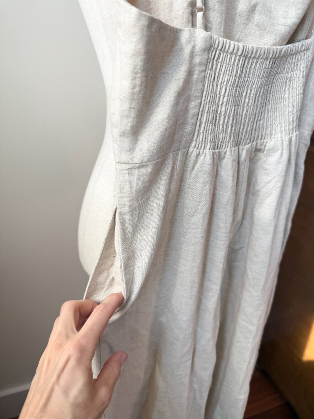 Petal & Pup Linen Cotton Wide Leg Jumpsuit XS Beige Neutral - Picture 5 of 11